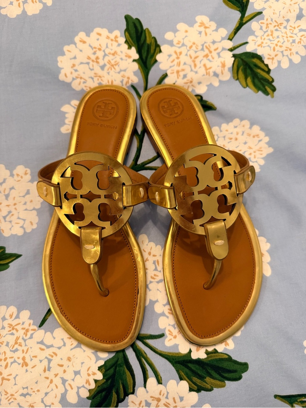 NWOT Tory Burch Gold Miller Sandals!